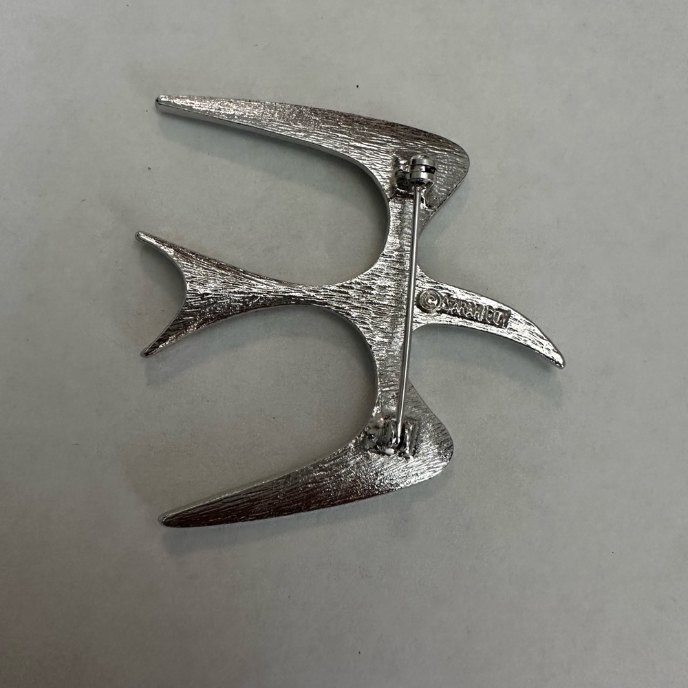 Monet Silver Bird Brooch - Picture 2 of 3